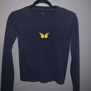 BRANDY MELVILLE navy butterfly sweater